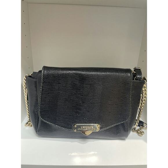 Versace Collection Black Genuine Leather Crossbody Bag - Picture 1 of 6